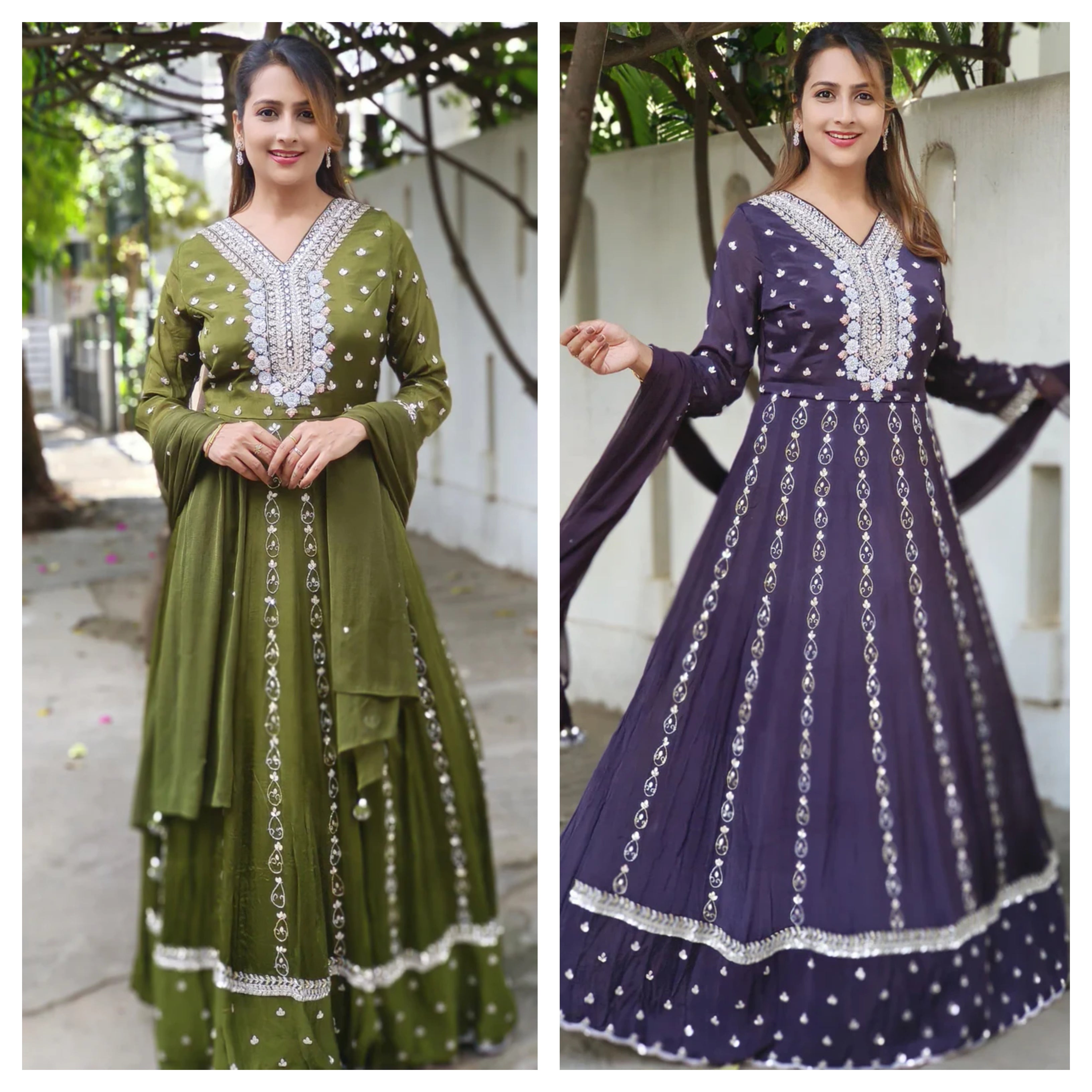 Pack of 2 Havya Embroidered Anarkali Dress 3Pcs